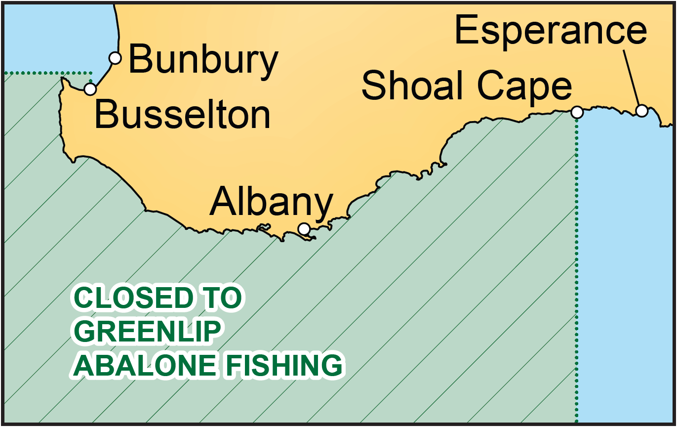 Map of the area closed to greenlip abalone fishing